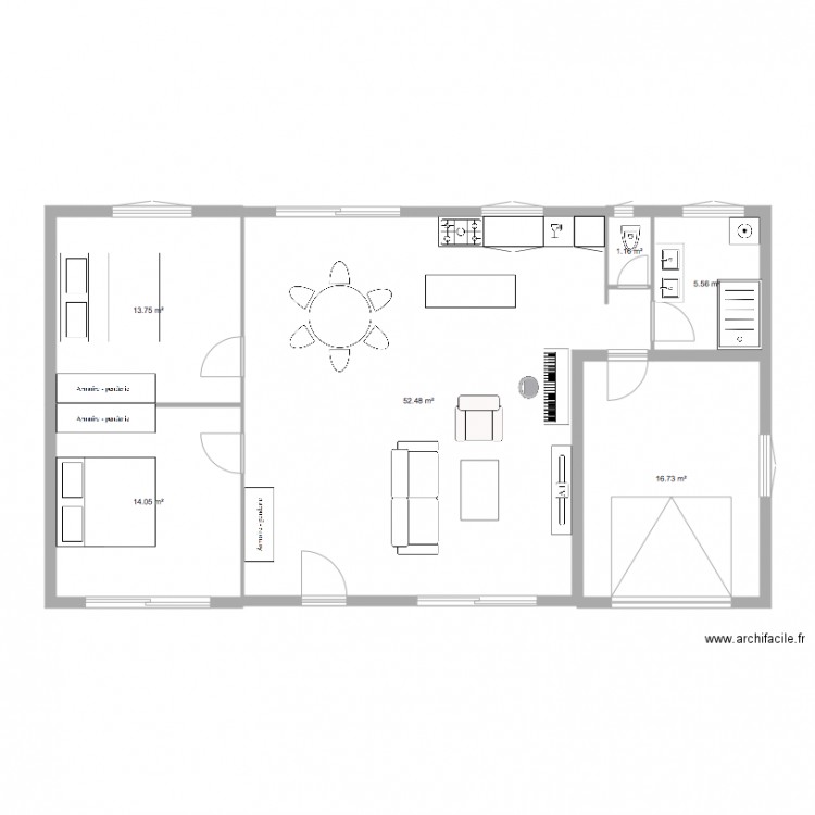 maison 98M2 revissée. Plan de 0 pièce et 0 m2