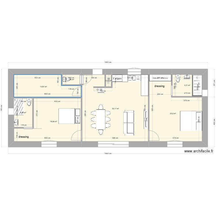 maison 100m2Aaa. Plan de 8 pièces et 100 m2