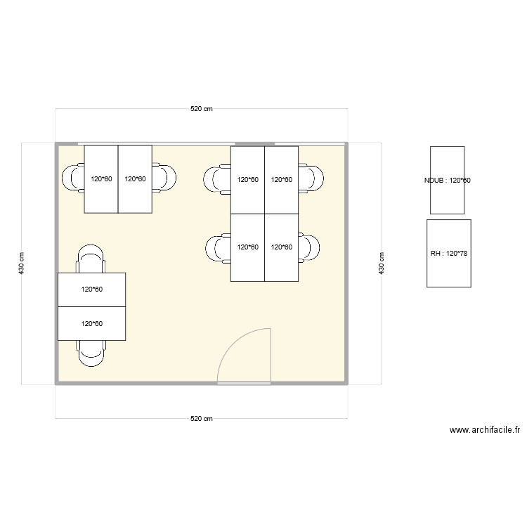 Graslin v2. Plan de 1 pièce et 21 m2