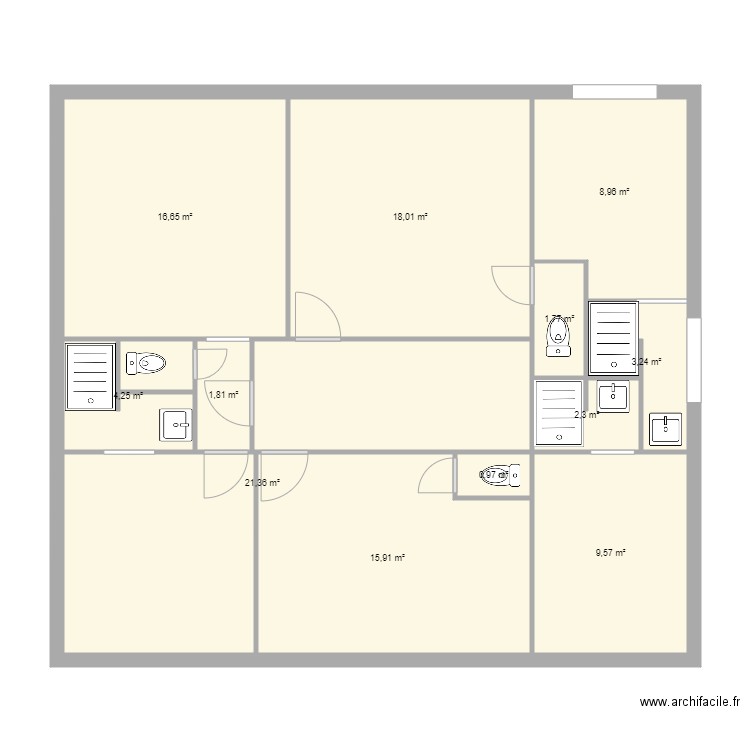  TARD ETAGE . Plan de 0 pièce et 0 m2