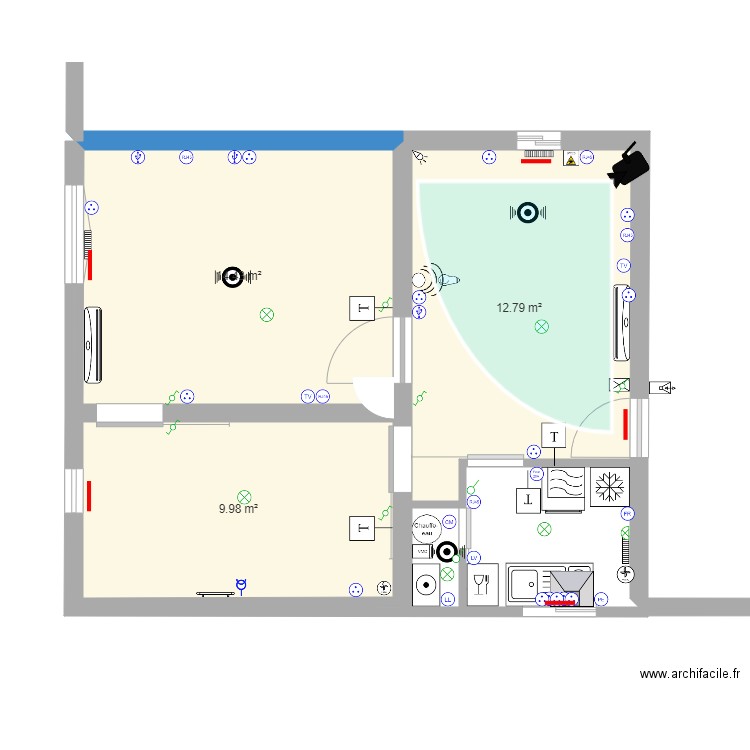 TP DOMOTIQUE schéma implantation. Plan de 0 pièce et 0 m2