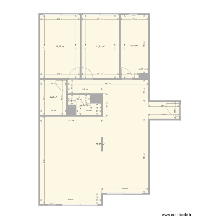 Vaugirard 235.1. Plan de 9 pièces et 99 m2