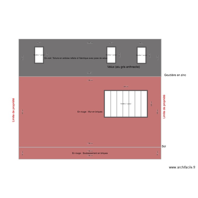 Plan facade NORD et toiture Aprés 2. Plan de 0 pièce et 0 m2