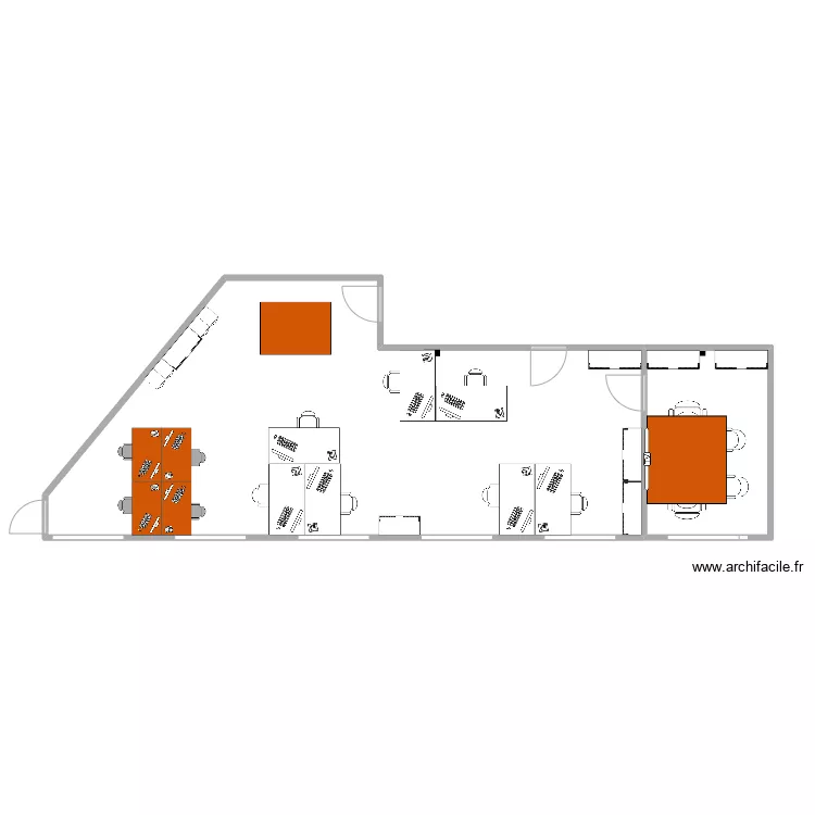 Bureau 18eme -1 trame. Plan de 