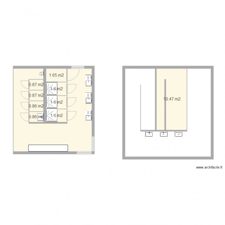 Batiment douches et toilettes Camping. Plan de 0 pièce et 0 m2