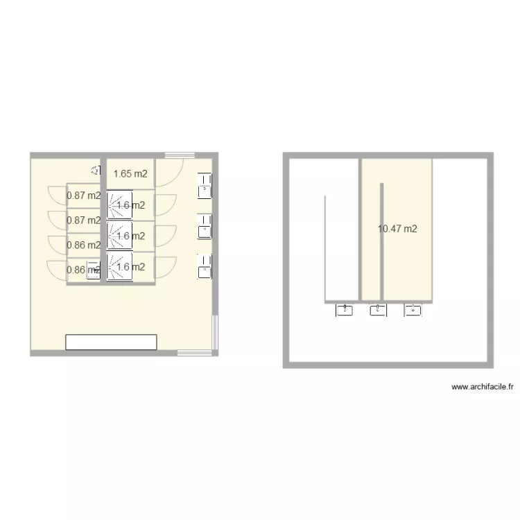 Batiment douches et toilettes Camping. Plan de 