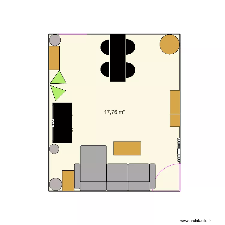 Salle &agrave; manger. Plan de 