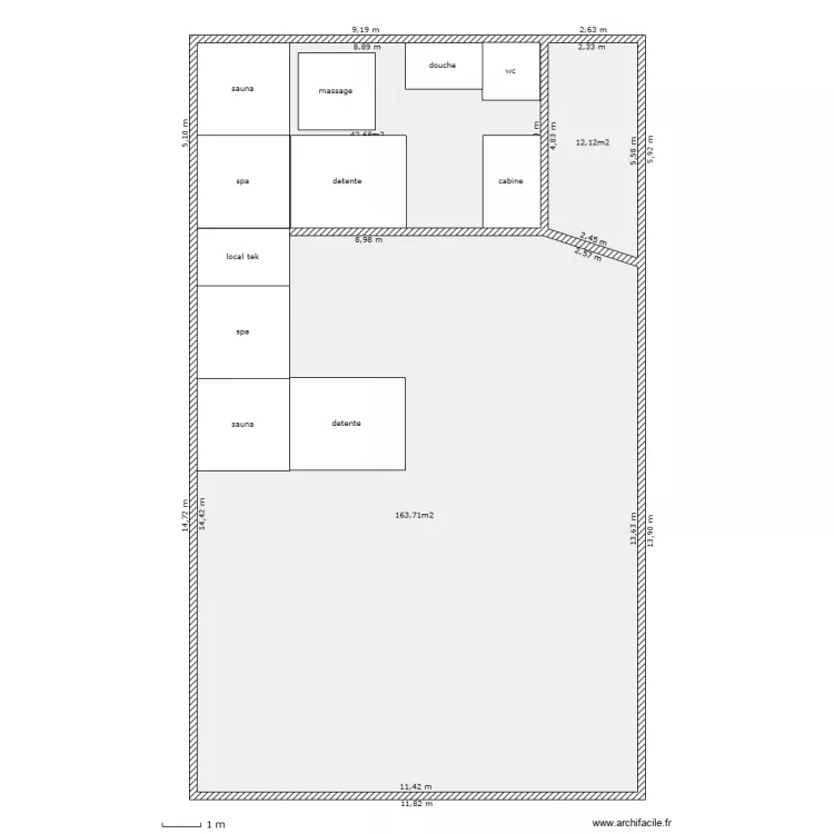 spa ham saun. Plan de 