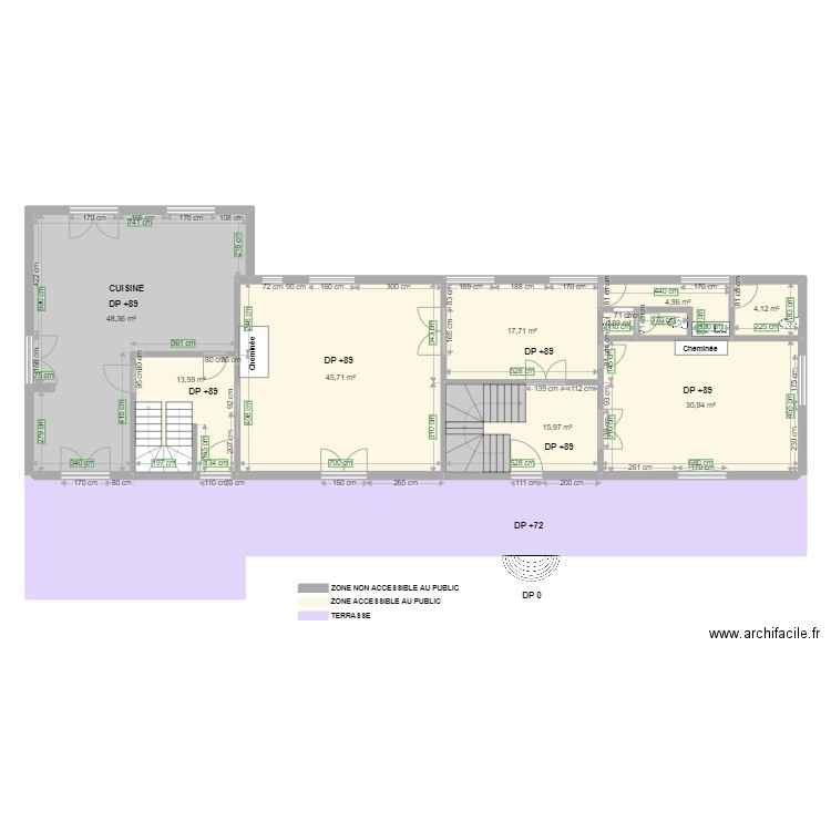 MAISON FORTE RDC avant travaux. Plan de 0 pièce et 0 m2