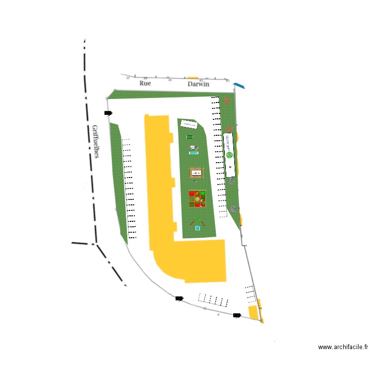 Aménagement extérieur modélisé EV. Plan de 0 pièce et 0 m2