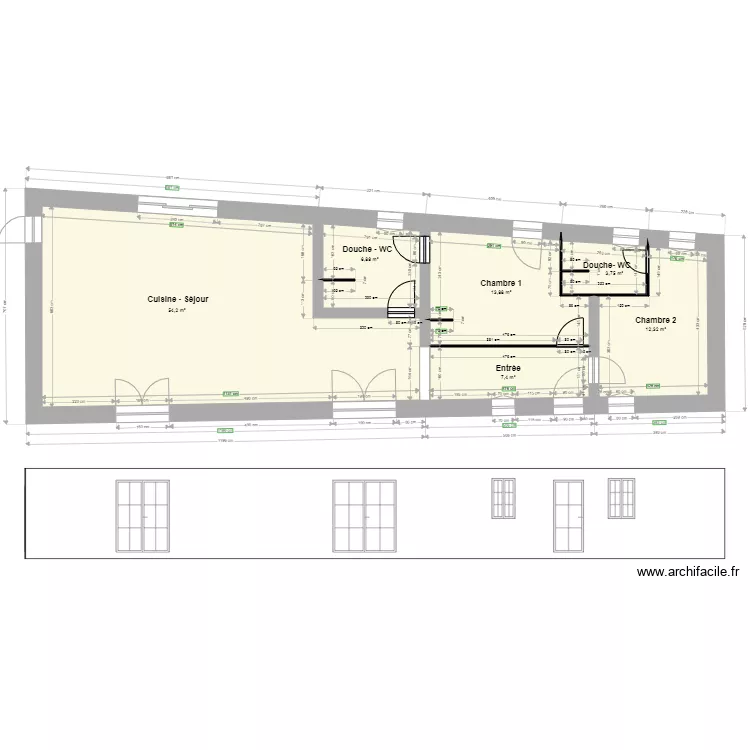 LONGÈRE DOMINIQUE TRAVAUX PRÉVUS. Plan de LONGÈRE DOMINIQUE TRAVAUX PRÉVUS. Plan de