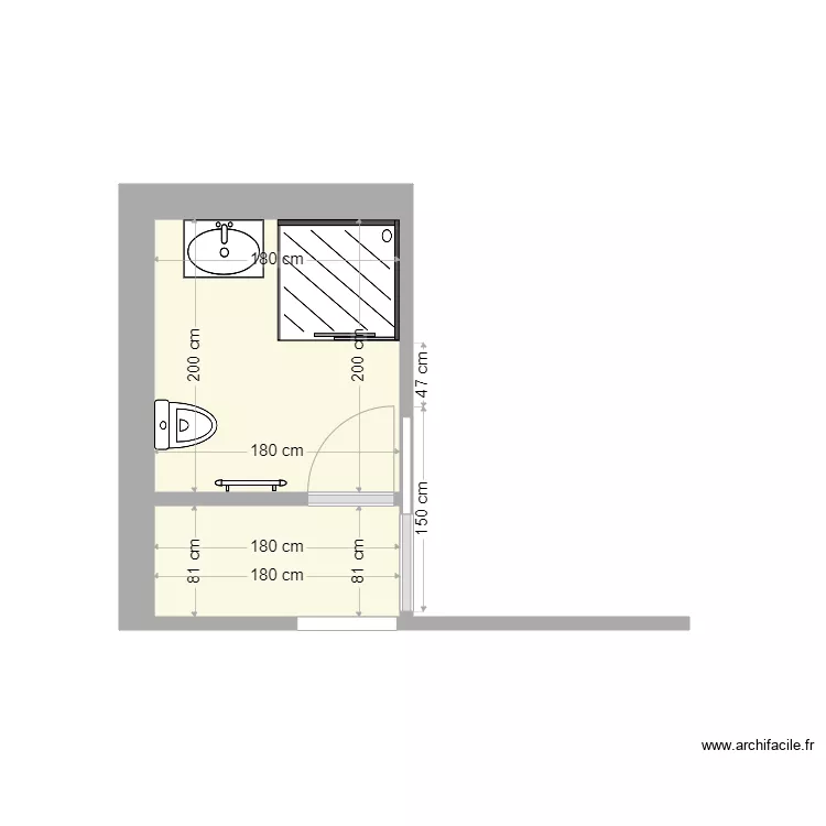 sdb etage bis. Plan de 