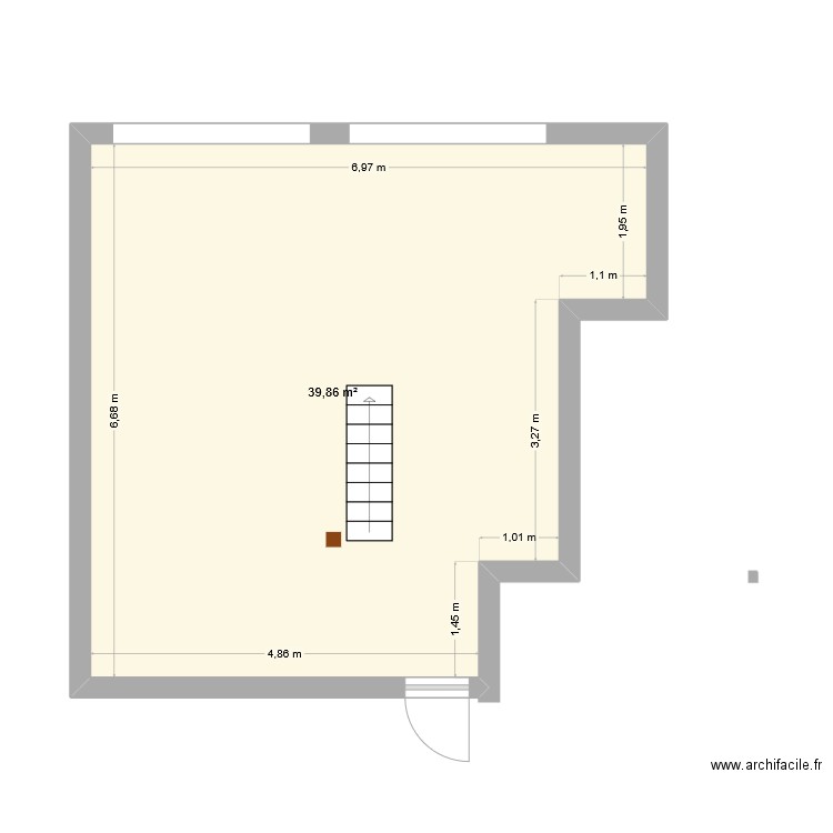 Plan1. Plan de 1 pièce et 40 m2