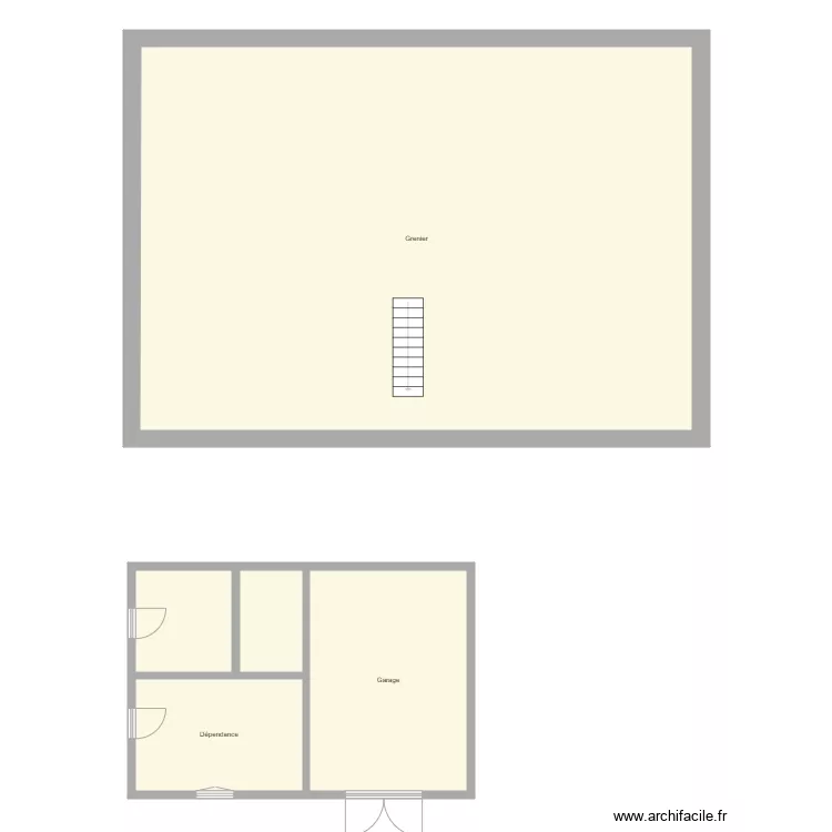 Croquis Villa Urban D&eacute;pendance et grenier. Plan de 
