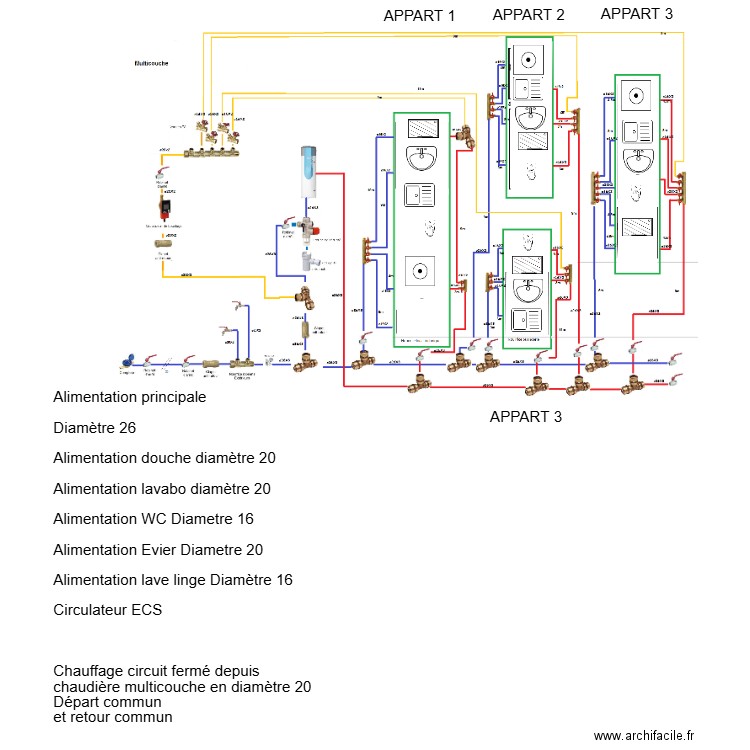 Plomberie Bianca 1. Plan de 0 pièce et 0 m2