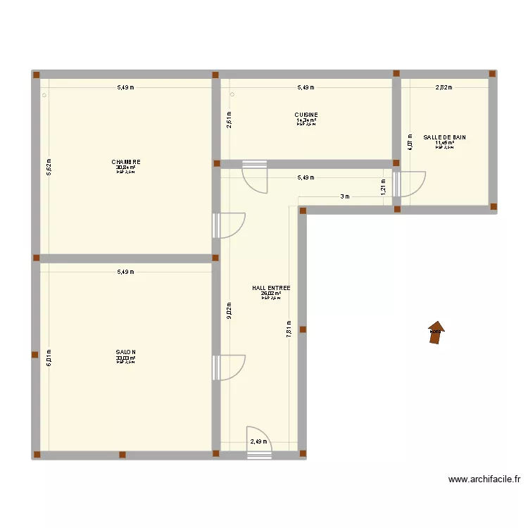 MAISON CAMPAGNE AF. Plan de 5  et 116 m²