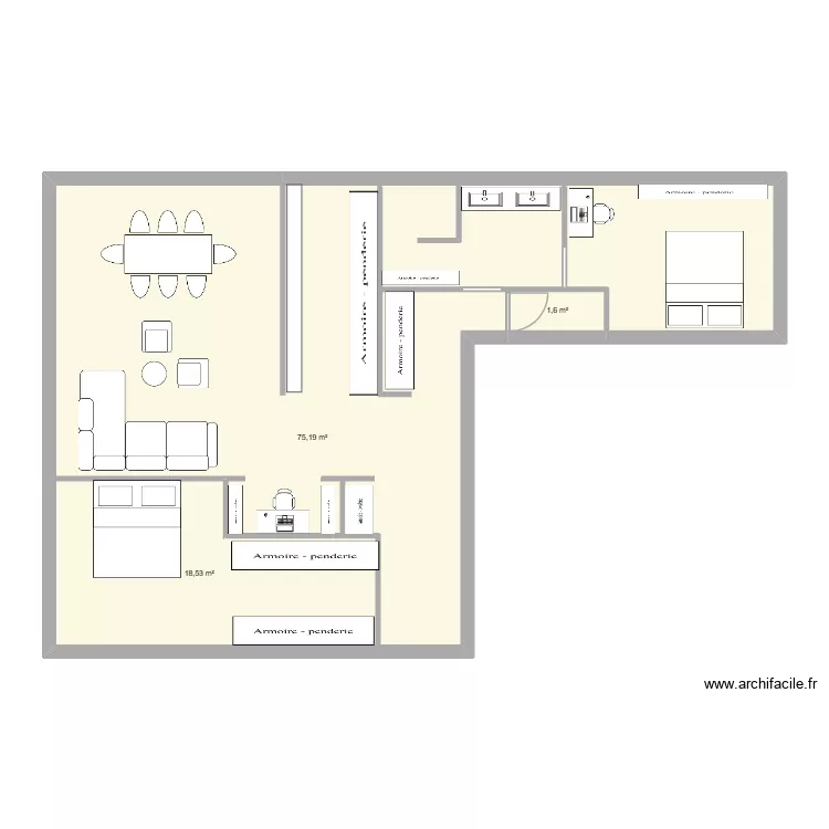 51 AV FOCH. Plan de 3  et 95 m²