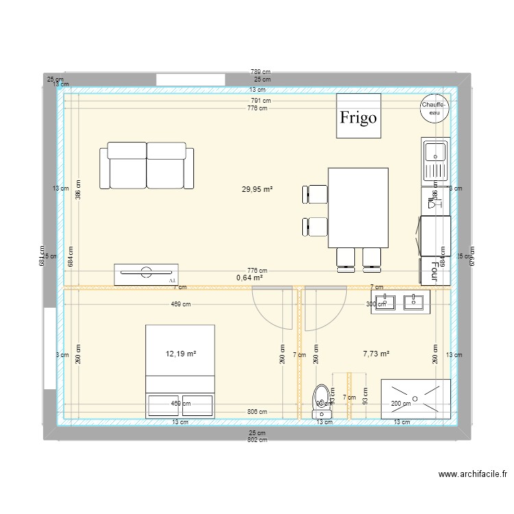 POMPADOUR. Plan de 4 pièces et 51 m2