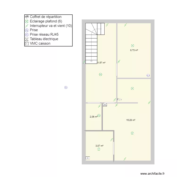 Etage maison Debo Damien . Plan de 