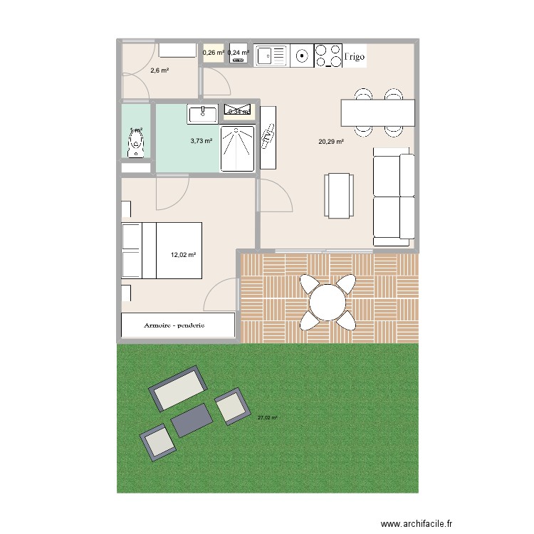 Appartement La Seyne. Plan de 8 pièces et 40 m2