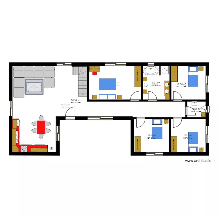 maison familiale rez  de chauss&eacute;e. Plan de 