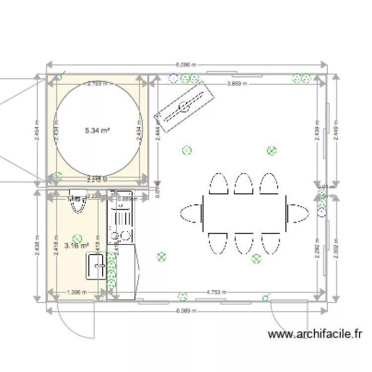 salle de repos express des iles. Plan de 