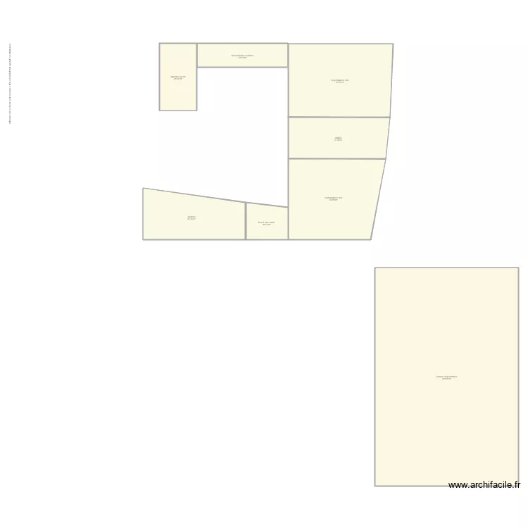 BI 1800 d&eacute;pendances c&ocirc;t&eacute;. Plan de 
