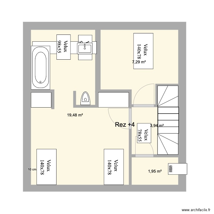 Marie José Rez 4 Existant. Plan de 0 pièce et 0 m2