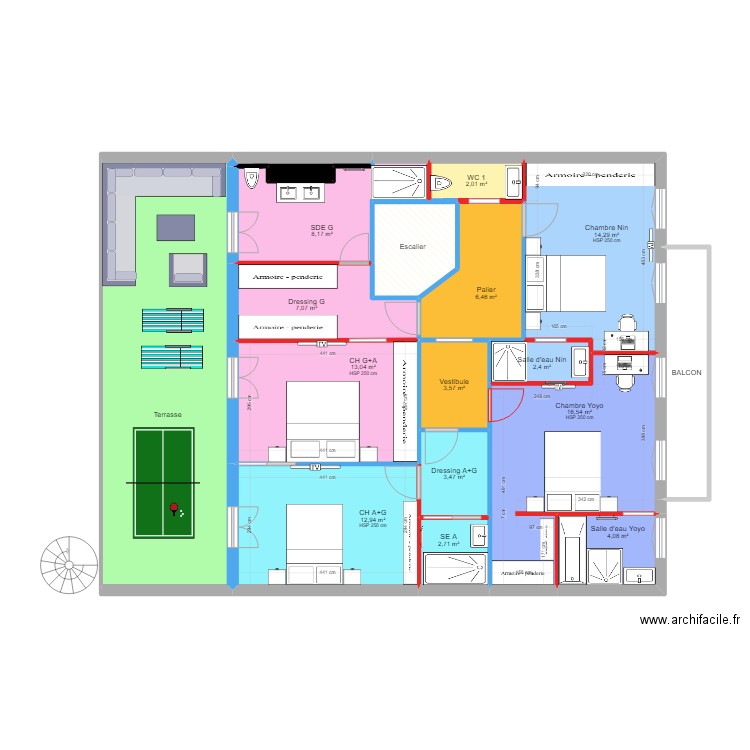 CONDORCET R+1 PRO. Plan de 18 pièces et 140 m2