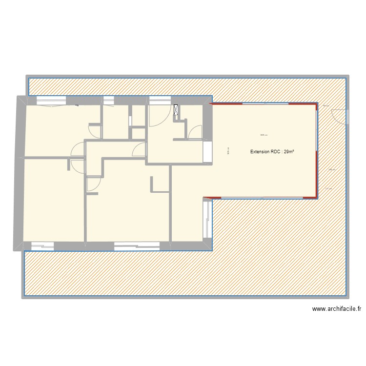 Cabbé - Lot N°5 - Extension RDC. Plan de 7 pièces et 191 m2
