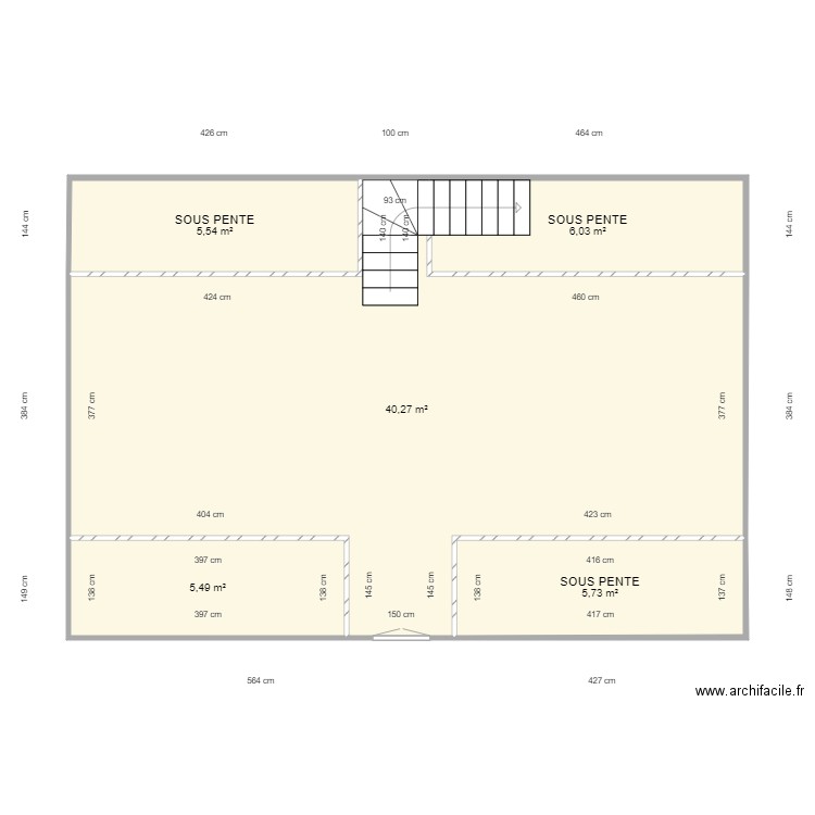 HERENT COMBLES. Plan de 5 pièces et 63 m2