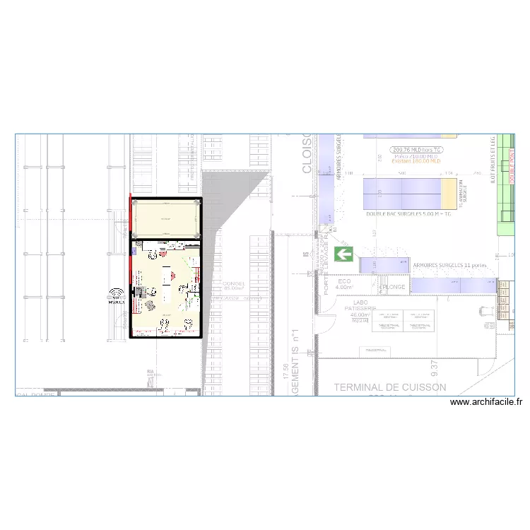 Savigneux V1 variante. Plan de 