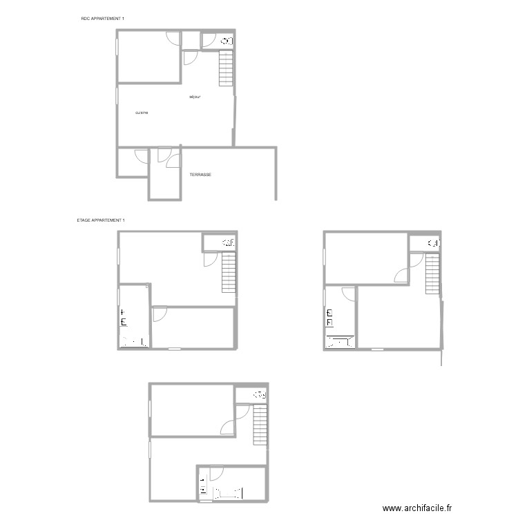 plan etage appartement 1. Plan de 0 pièce et 0 m2