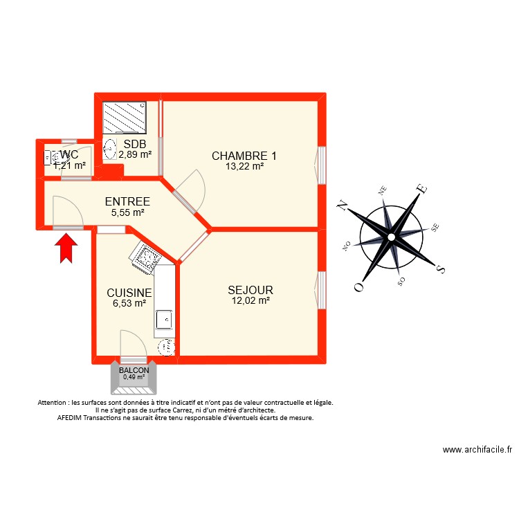 BI8509. Plan de 8 pièces et 42 m2