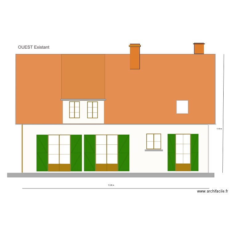 Meaulne Façade Ouest. Plan de 0 pièce et 0 m2