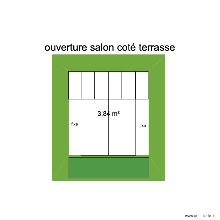 verrière Salon coté terrasse D. Plan de 0 pièce et 0 m2