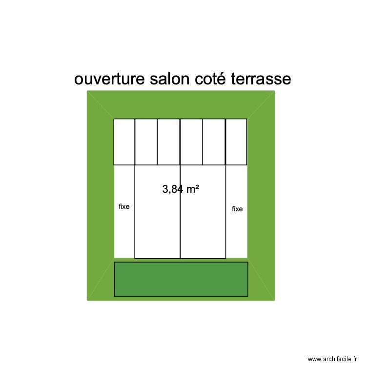 verrière Salon coté terrasse D. Plan de 1 pièce et 4 m2