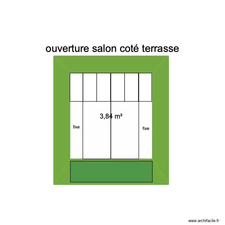 verri&egrave;re Salon cot&eacute; terrasse D. Plan de 