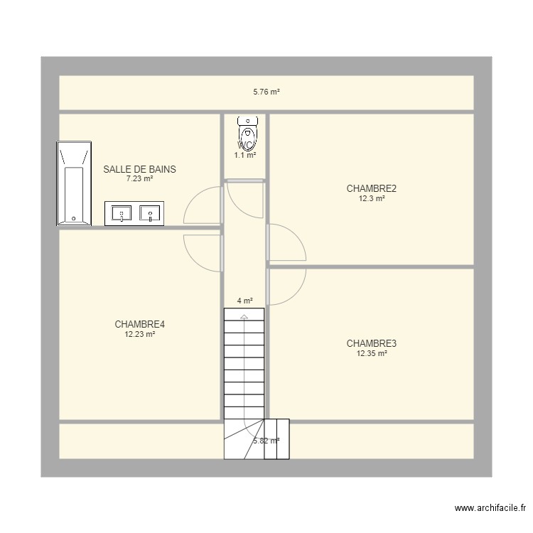 SAI ETAGE. Plan de 0 pièce et 0 m2