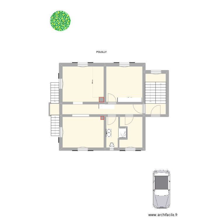 PLAN Pouilly non meublé Lolo 1 steph. Plan de 19 pièces et 207 m2