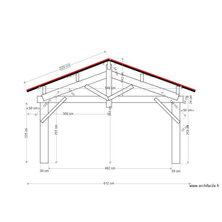 plan garage vues de coté SUD. Plan de 0 pièce et 0 m2