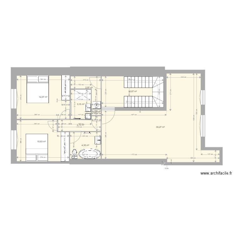 COURBET 1er ETAGE TRAVAUX Définitifs 2. Plan de 0 pièce et 0 m2