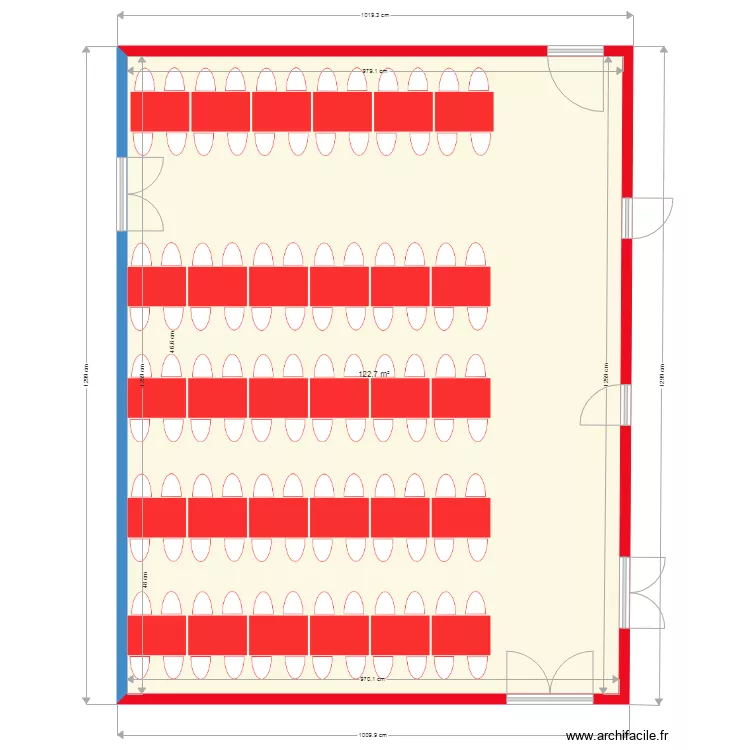 Am&eacute;nagement mobilier restauration salle polyvalente Avesnes les Bapaume 62. Plan de 