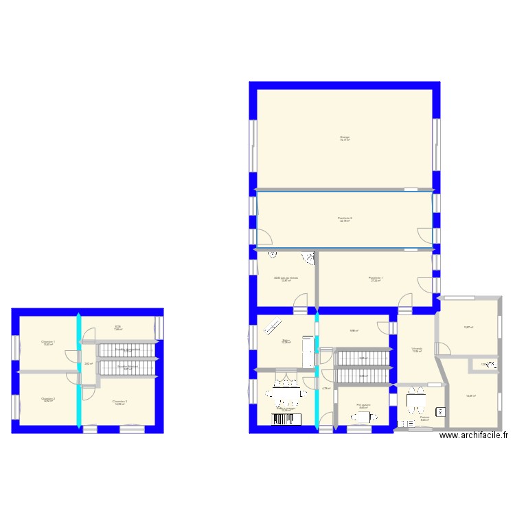 Maison Origine. Plan de 23 pièces et 319 m2