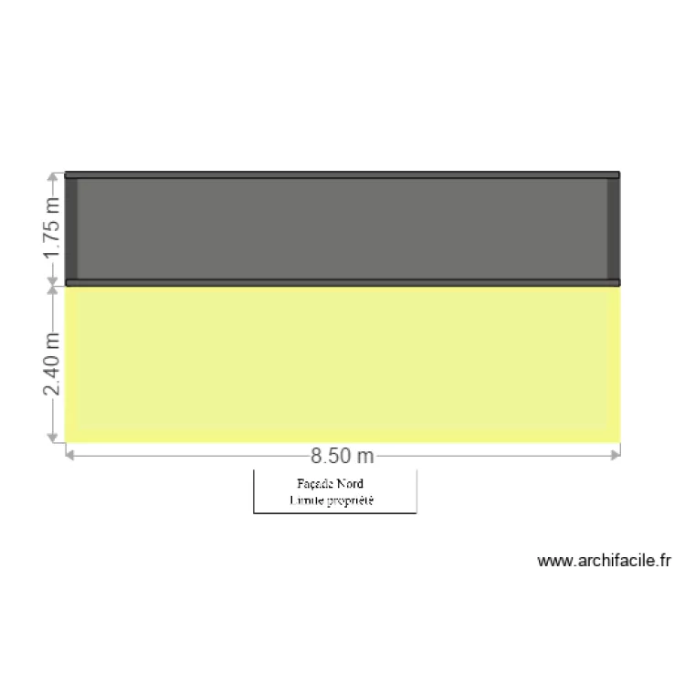 facade nord d&eacute;finitif. Plan de 
