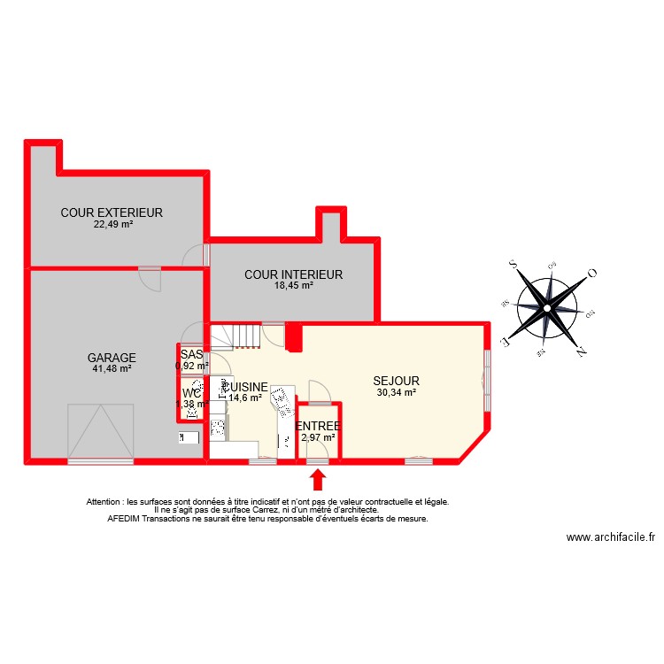 BI 8863 RDC PASCAL. Plan de 9 pièces et 133 m2