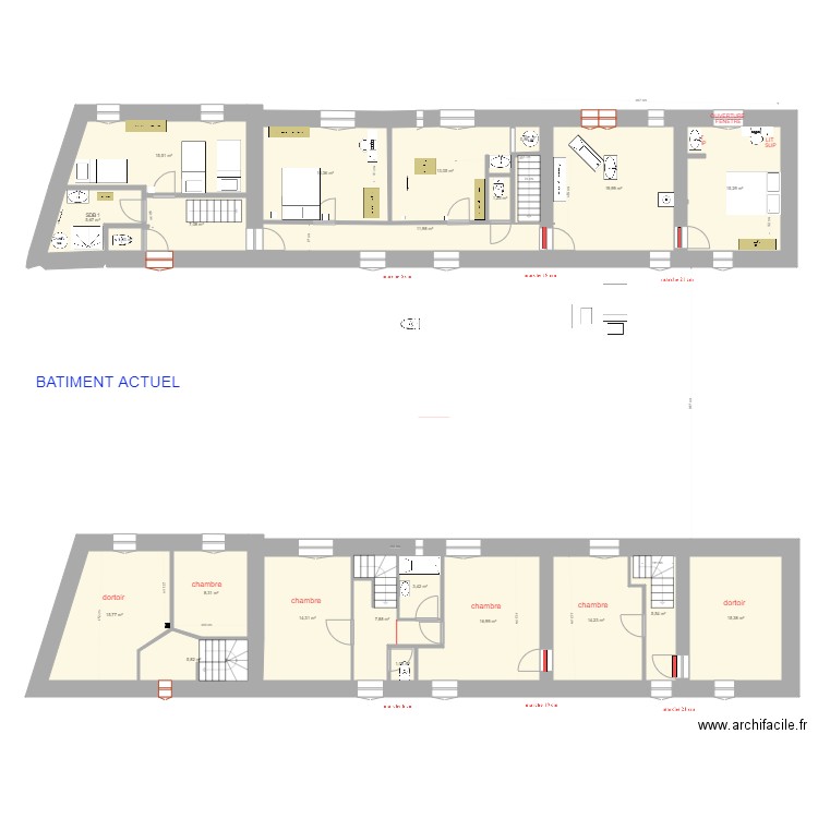 1 ETAGE 22 04  MOINS 1. Plan de 0 pièce et 0 m2