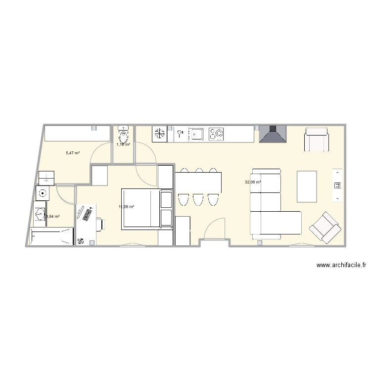 Définitif 7. Plan de 5 pièces et 54 m2