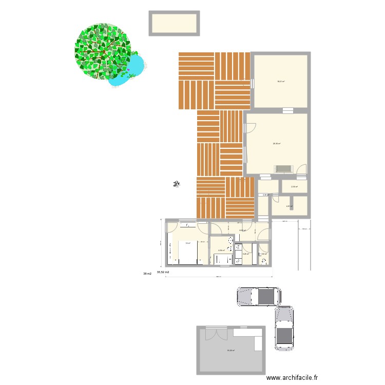 Extension Chambre Buanderie Porte coté. Plan de 0 pièce et 0 m2