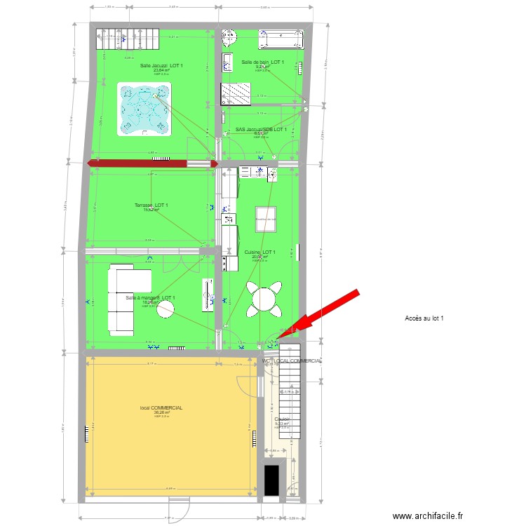 Projet Pontivy_1_projeté. Plan de 28 pièces et 370 m2